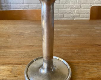 Candeliere antico in argento massiccio placcato / Design modernista minimalista / Altezza 19 cm / Base marcata /
