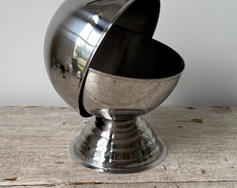 Vintage Winco Zuckerdose aus Edelstahl – Bonbonglas mit Rollverschluss aus den 1980er Jahren – Retro-Küchenaufbewahrung