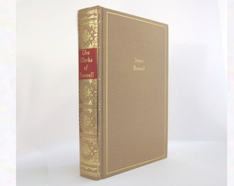 James Boswell, Works, Being an Abridged Version of The Life of Samuel Johnson Bright Leatherette Edition with Gilt Decoration Vintage Book