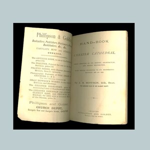 1882 Handbook to Chester Cathedral by J. S. Howson. Ground Plan by Sir Gilbert Scott LACKS COVER Issued Phillipson & Golder Cheshire England