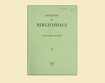 Bulletin du Bibliophile, 1982 Quarterly: Mystères de Paris, Reliures de Nodier. X LIBRARY