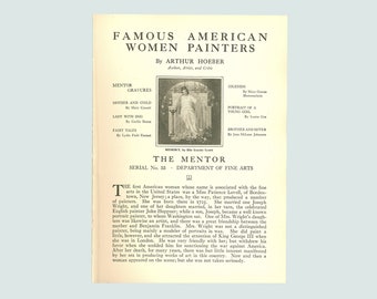 Famous American Women Painters by Arthur Hoeber. Disbound Stand-Alone Monograph. 1914 Mary Cassatt, Cecilia Beaux, et al. 6 Sepia Gravures