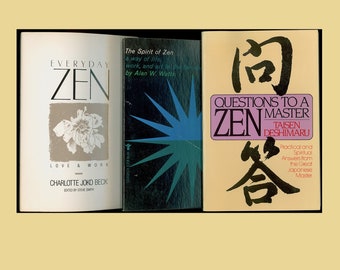 3 Paperbacks on Zen Buddhism: Everyday Zen by Charlotte Beck; Questions to a Zen Master, Taisen Deshimaru; & Spirit of Zen by Alan Watts