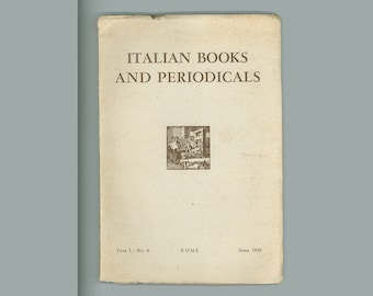 Italian Books and Periodicals Vol. 1, No. 4, April 1958, Text Snapshot of Midcentury Italian Publishing Vintage Book English Edition