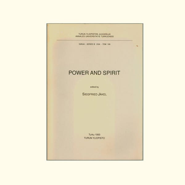 Power and Spirit, Essays on Ancient Greek & Roman Civilization Edited by Siegfried Jäkel, University of Turku, Finland, 1993, Vintage Book