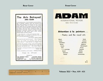 Adam International Review, Vol.XLI, Nos 419 - 421, Attention à la peinture, Poetry & Visual Arts, Curated Collection of Poems About Art