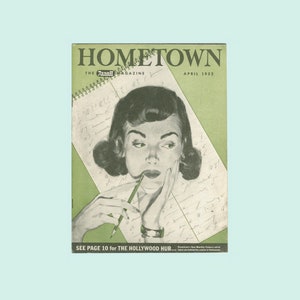 Rexall Drugstores Vintage Periodical, Hometown Magazine, 1952, Stories, Advice, Fashion, Recipes, Travel, Advertising, Vintage Magazine