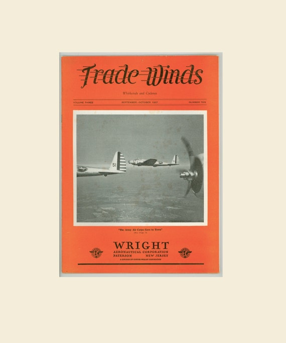 Trade Wings Magazine 1937 Published by Wright Aeronautical Co NYC Air Corp Sky Parade, Vultee Attack Bomber, Wright Aircraft, Army Air Corps