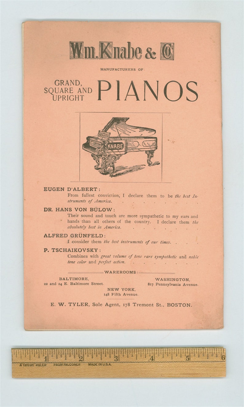 Boston Symphony Orchestra 12th Season 1892-93 Programme First Rehearsal /& Concert Beethoven Wagner Antique Book with Period Advertising