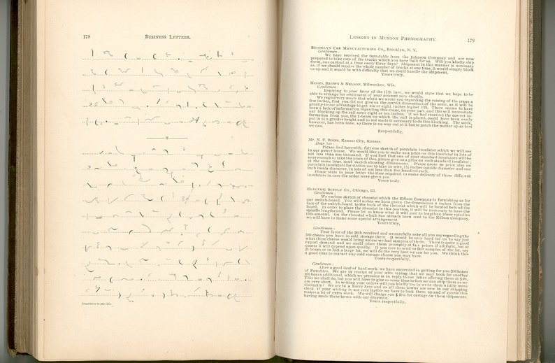 Lessons in Munson Phonography, Antique Shorthand Book, 1898 Vintage Book on Old Stenography System image 6