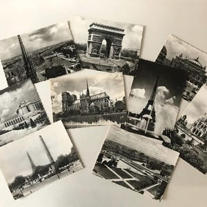 9 vraies cartes postales avec photo de Paris En Flanant, vintage des années 40, par Yvon, Jean Pierre Yves Petite, Editions D'Art. Photographies, vues de Paris