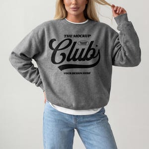 Gildan 18000 Graphite Heather Sweatshirt Mockup