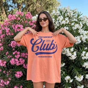 Comfort Colors 1717 Melon, Summer Spring Lifestyle T-Shirt Mockup