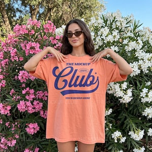 Comfort Colors 1717 Melon, Summer Spring Lifestyle T-Shirt Mockup