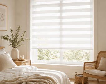 ShadesU Cordless Custom Size Zebra Roller Shades