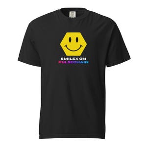 SmileX on PulseChain Unisex plaggfärgad t-shirt i kraftig vikt