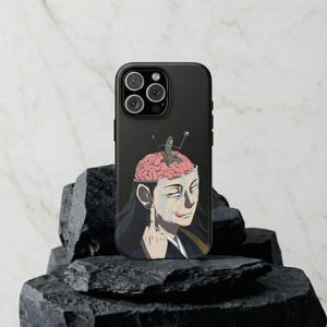 JJK Geto Jujutsu Kaisen Anime Meme IPhone Case for 17/16/15/14/13, Phone Cover With Dark Humor Brain Design, Aesthetic Gift for Manga Fans