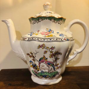 Spode Copeland Eden kaffekanna med färgad kant, oanvänd - utmärkt skick