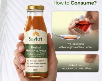 Kräuter Wellness Sirup 200ml | Ayurveda Natürliches Elixier zur Unterstützung der Verdauung | Vegan