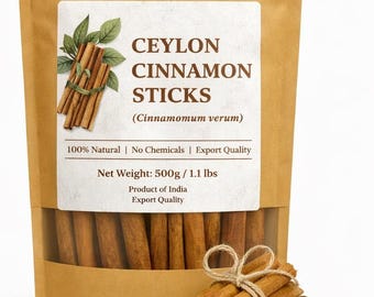 Ceylon Cinnamon Sticks 200g (0.44 lb) | Pure & Natural Dalchini | Premium Quality Spice | Sri Lankan Cinnamon | Herbal Tea and Cooking