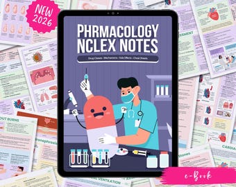 NCLEX Pharmacology Bundle | 80+ Drugs, Cardiac, Respiratory, Antibiotics, Antivirals, ICU, Mnemonics | Nursing School Notes