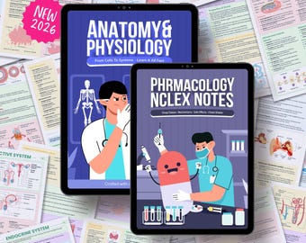 Human Anatomy and Physiology Vol 1 & 2 | Complete Pharmacology | Coloring Book, Cheat Sheets, Nursing School