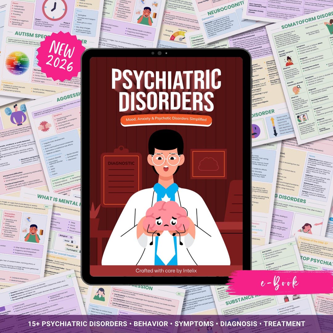 Psychiatric Disorders Notes | 15+ Mental Health Conditions | Anxiety ...