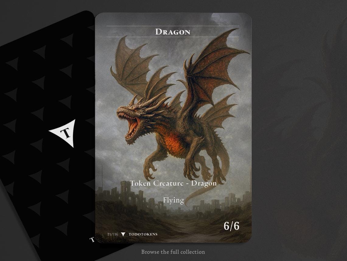 Mtg 6/6 dragon token - Etsy 日本