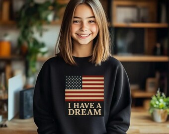 USA Flag Crewneck • Classic American Flag Sweatshirt • Retro Patriotic Unisex Shirt