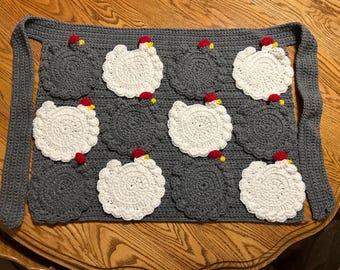 Crochet Egg Gathering Apron with Chicken Pockets