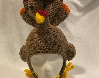 Crochet Turkey Hat - Choose Size - Etsy