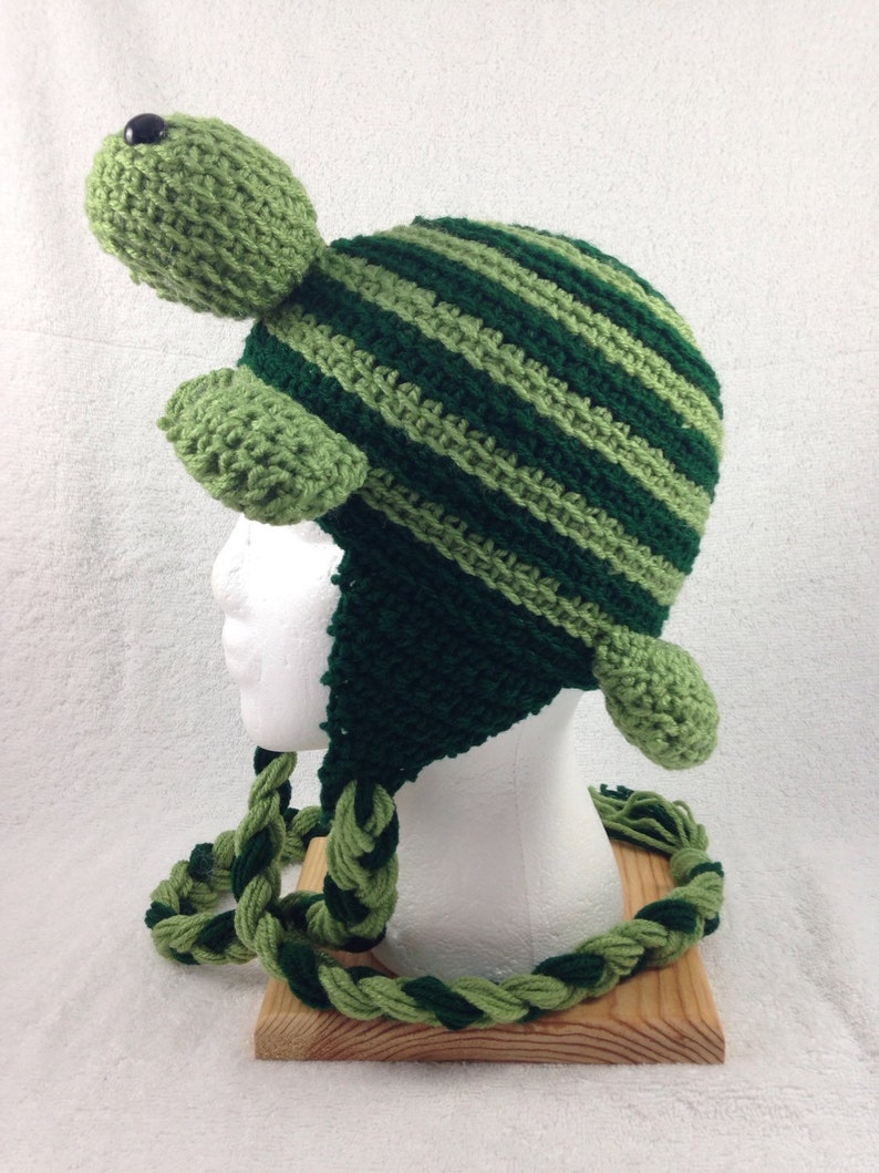 Turtle Hat in Shades of Green Etsy UK