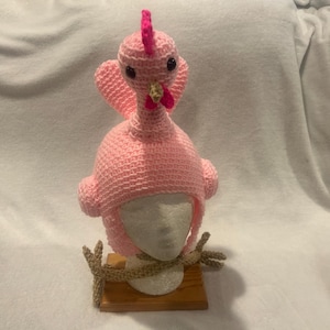 Crochet Chicken Hat in Pink