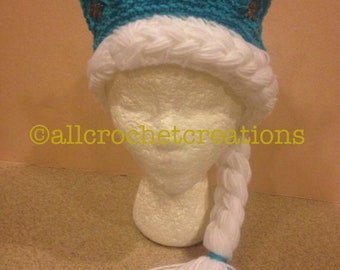 Princess Wig with Crown and Braid, Elsa Wig with Crown