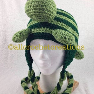 Turtle Hat in Shades of Green