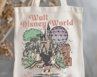Vintage Mickey Disneyworld Tote Bag, Disney 2026 Trip Disney Vacation Tote Bag, Walt Disneyworld ToteBag, Retro Mickey And Friends Bags