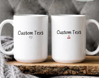Personalized Cups with Text and Photo, Custom Coffee Mug, Personalized Mug, Custom Design Mug, Customizable Text Mug with Your Word Gift Cup