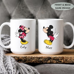 Personalized Mickey and Minnie Mug, Mickey Mouse Gift, Custom Name Coffee Cup, Valentines Day Mug, Disney Mug, Couple Gift for Disney Fans bild 2