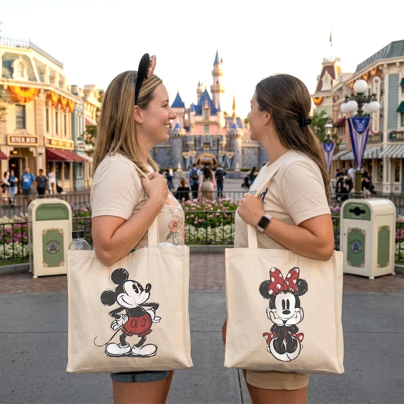 Mickey & Minnie Tote Bag, Magical Tote Bag, Mickey and Minnie Mouse, Disney World, Disneyland, Vacation, Disney Cruise Gift Bild 1