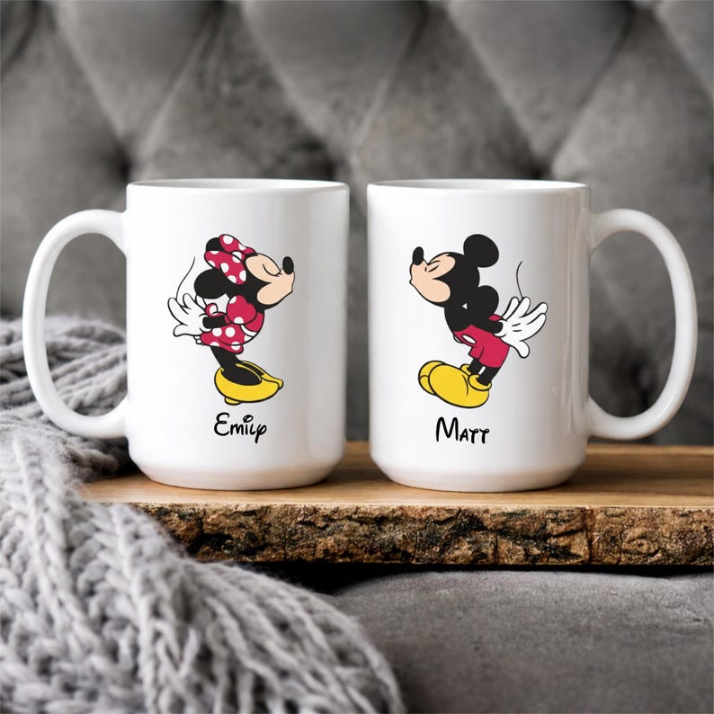 Personalized Mickey and Minnie Mug, Mickey Mouse Gift, Custom Name Coffee Cup, Valentines Day Mug, Disney Mug, Couple Gift for Disney Fans bild 7