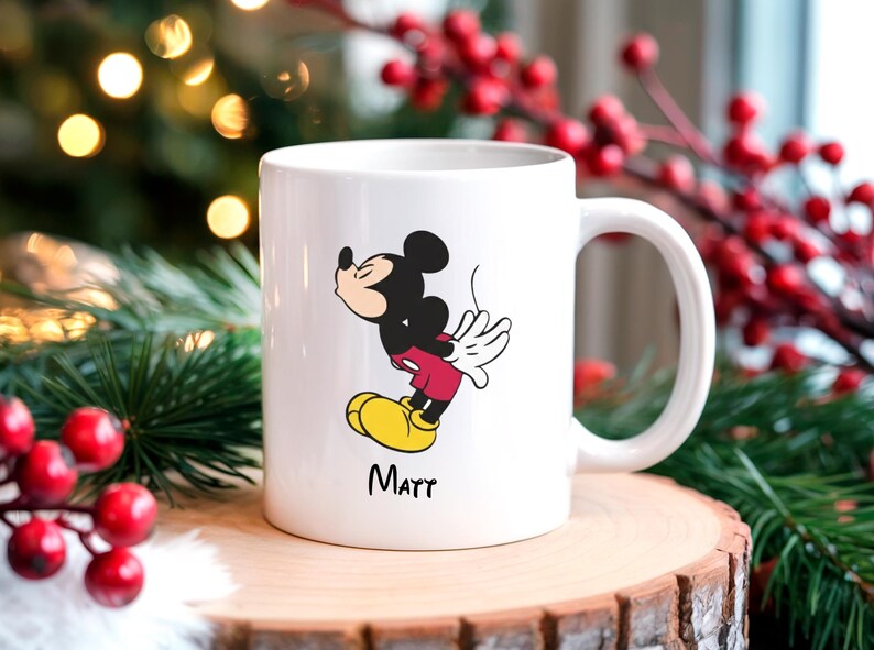 Personalized Mickey and Minnie Mug, Mickey Mouse Gift, Custom Name Coffee Cup, Valentines Day Mug, Disney Mug, Couple Gift for Disney Fans bild 6