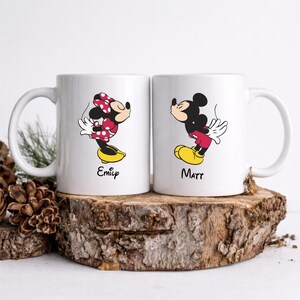 Personalized Mickey and Minnie Mug, Mickey Mouse Gift, Custom Name Coffee Cup, Valentines Day Mug, Disney Mug, Couple Gift for Disney Fans bild 4