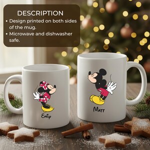 Personalized Mickey and Minnie Mug, Mickey Mouse Gift, Custom Name Coffee Cup, Valentines Day Mug, Disney Mug, Couple Gift for Disney Fans bild 9