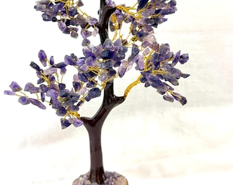 Amethyst Crystal Tree, 300 Beads, Home Decor, Chakra Balance, Positive Energy, Feng Shui