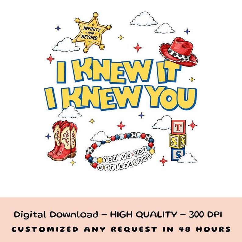 Disneyland Pixar Toy Story 5 I Knew It I Knew You Png, TS and Toy Story 5 Png, Toy Story 5 Birthday Png, Toy Story Were Turning 5 image 1