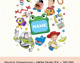 Personalized Disneyland Toy Story Png, Toy Story 5 Movie 2026 Png, Buzz Lightyear Woody Jessie Bo Peep Toy Story Land Png