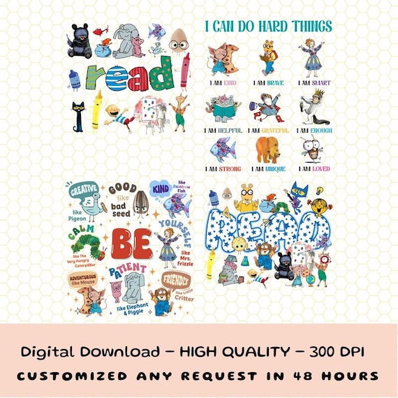 4+ Bundle Read Children's Books Teacher Png, Book Lover Png, Teacher Png, Teaching Png, Back To School, Teacher Kindergarten