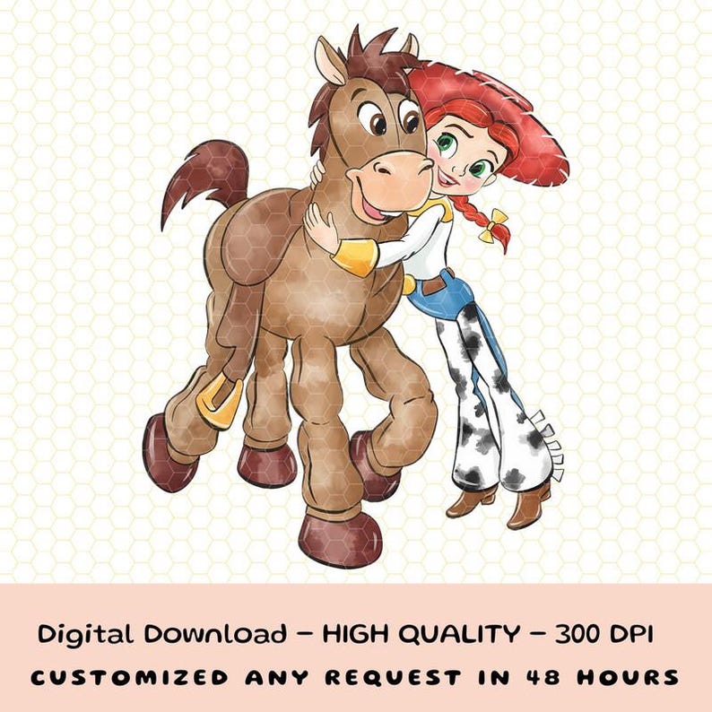 Retro Toy Story Png, Toy Story Clipart,Disneyland Cowgirls Cartoon Characters Png, You've Got A Friend In Me Png, Jessie Png, Buzz Png image 1