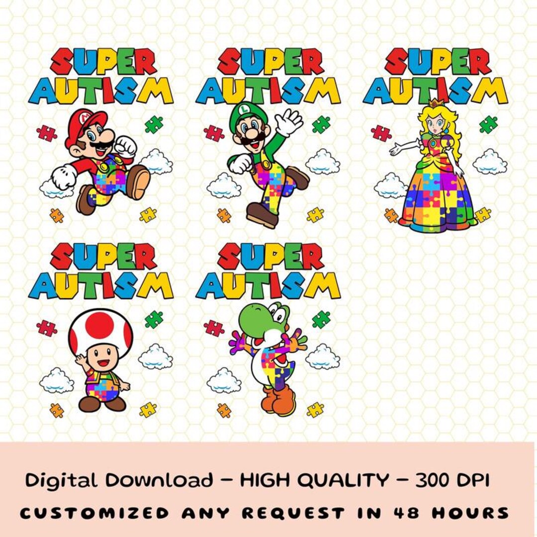 Super Mario Autism Png Autism Awareness Png Super Mario Awareness Png ...