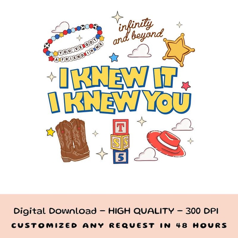 Retro I Knew It I Knew You Were Turning 5 Png, TS and Toy Story 5 Png, Disneyland TS Toy Story 5 Birthday, Toy Story Birthday Png image 1